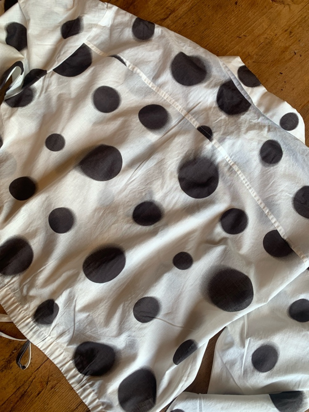 Polka Dot Women's Blouse - Black and White - Picture 15 of 16